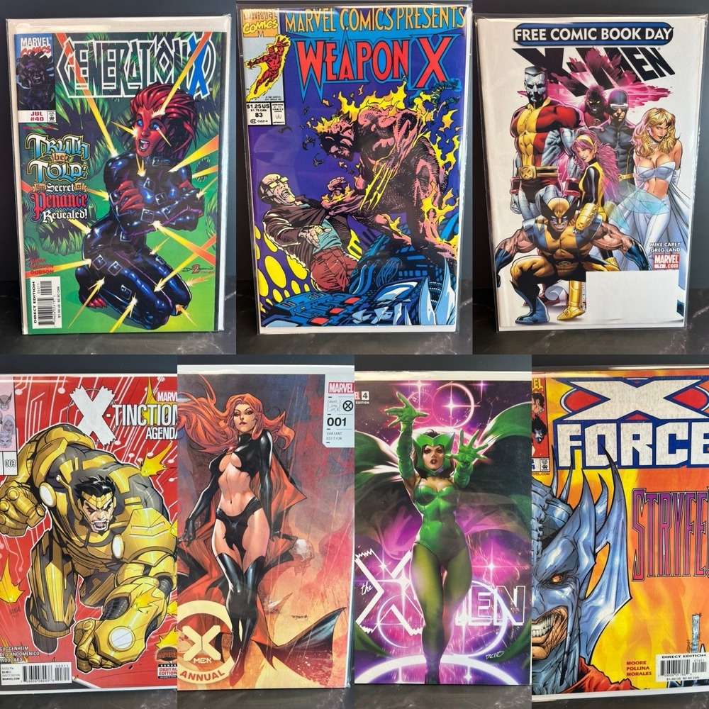 Lot Of 7 Vintage Marvel X-men Comic Books Generation X, X-force And X-men